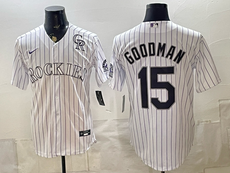 Men Colorado Rockies #15 Goodman white MLB 2026 jersey 0722028